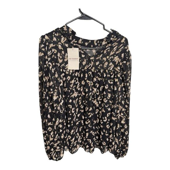 NWT EESOME Delilah Blouse BLACK SIZE LARGE - Picture 12 of 15